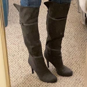 Grey Aldo knee high boots